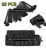 Kit 32 pincéis pretos -FRETE GRATIS
